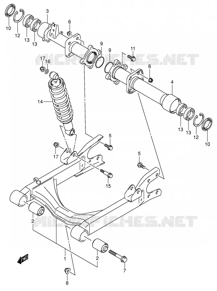SWINGARM Suzuki QUAD 400 EIGER 2007  LT-A400K7(P3/P28)