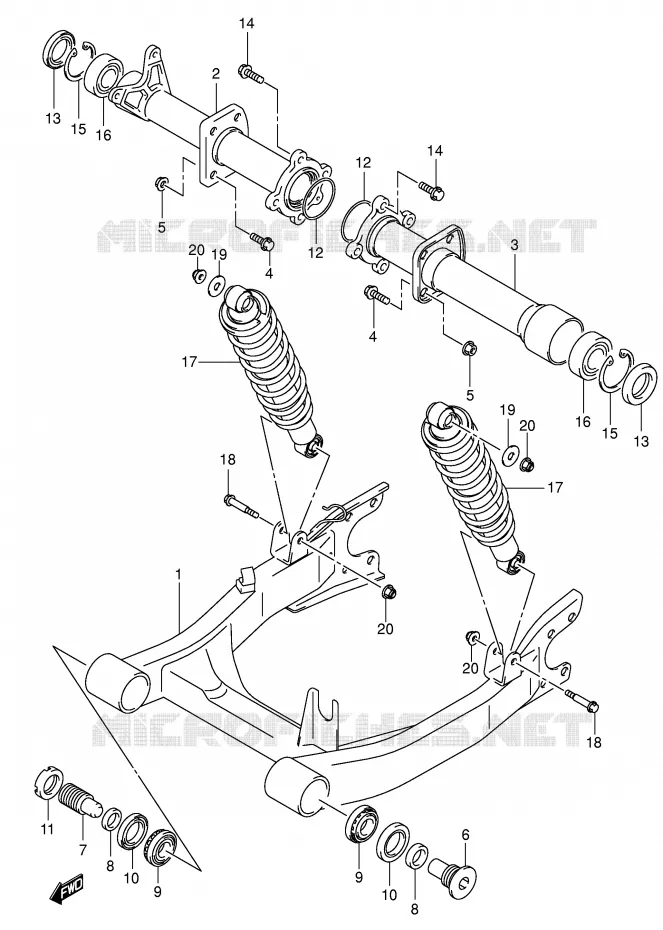 SWINGARM Suzuki QUAD 500 KINGQUAD 2002  LT-A500FK2(E3/E28)