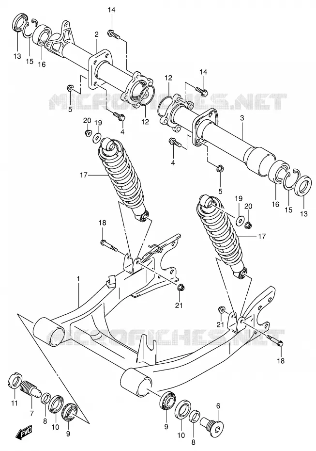 SWINGARM Suzuki QUAD 500 KINGQUAD 2004  LT-A500FK4(P28/P33)
