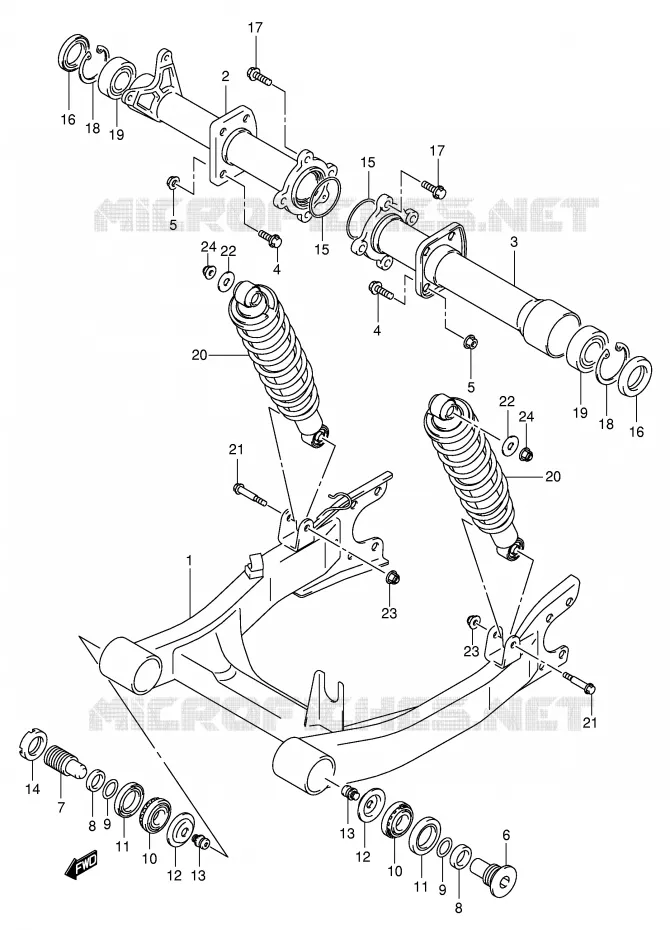 SWINGARM Suzuki QUAD 500 VINSON 2006  LT-F500FK6(P24)