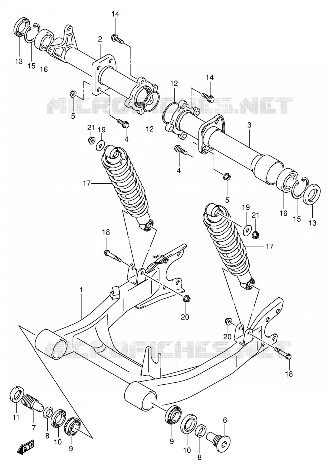 SWINGARM Suzuki QUAD 500 VINSON 2006  LT-F500FK6(P28/P33)