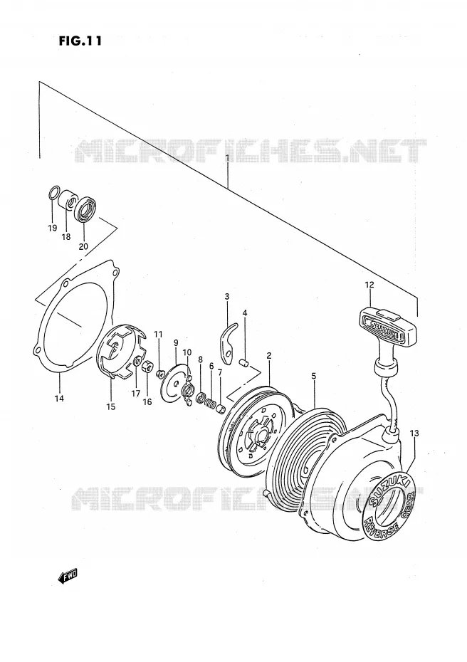 TERUGLOOPSTARTER (OPTIONNEL) Suzuki QUAD 160 OZARK 1994  LT-F160R(P3)