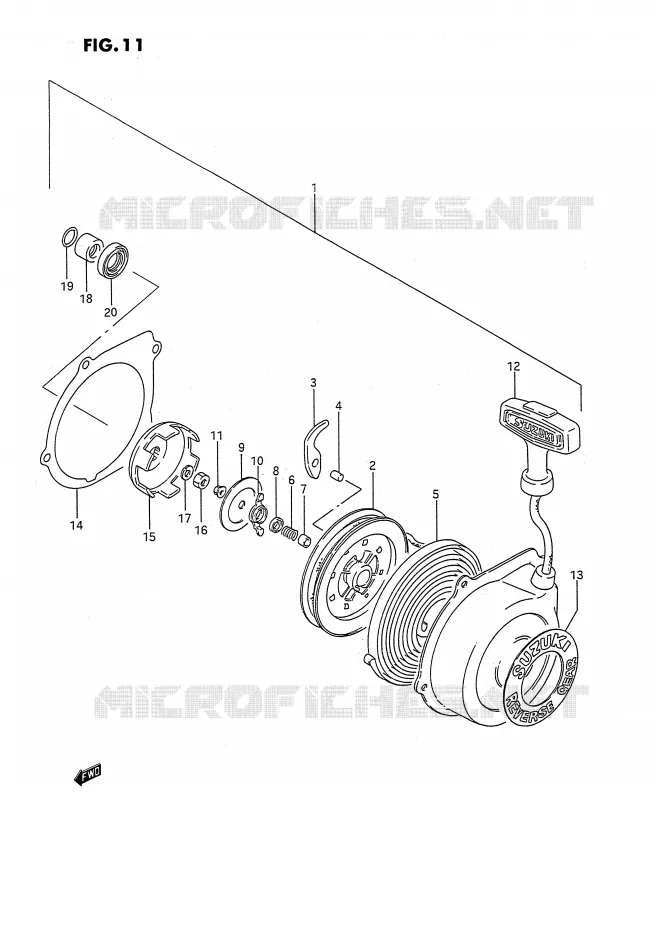 TERUGLOOPSTARTER (OPTIONNEL) Suzuki QUAD 160 OZARK 1996  LT-F160T(P2)