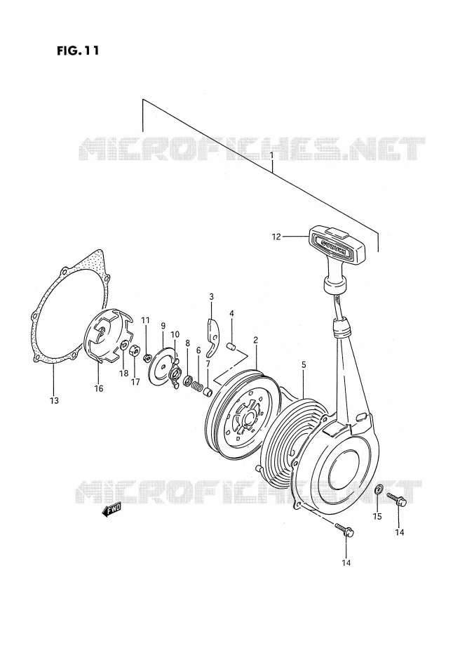 TERUGLOOPSTARTER Suzuki QUAD 250 KINGQUAD 1995  LT-F4WDS(E2)