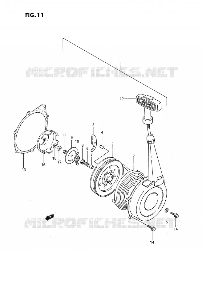 TERUGLOOPSTARTER Suzuki QUAD 250 OZARK 1992  LT-F250N(E3)