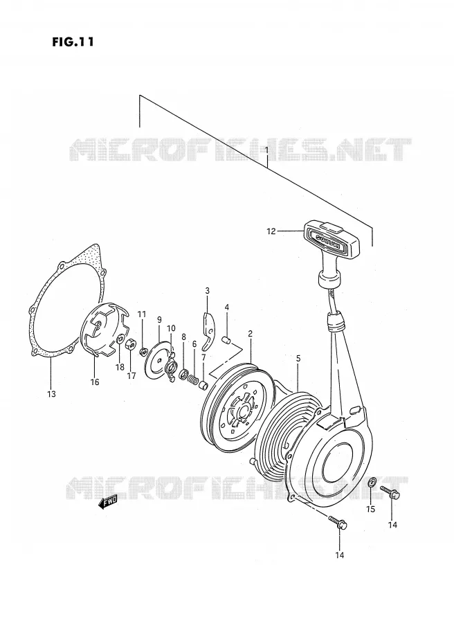 TERUGLOOPSTARTER Suzuki QUAD 300 KINGQUAD 1995  LT-F4WDXS(E3)