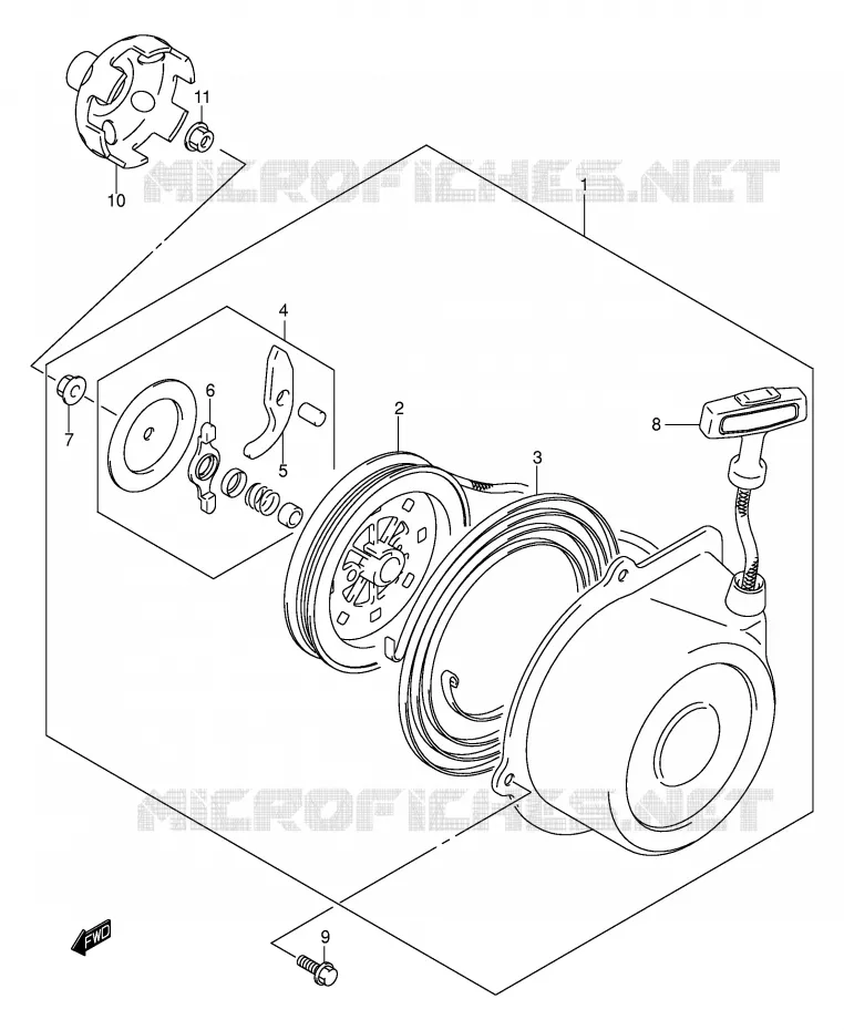 TERUGLOOPSTARTER Suzuki QUAD 400 EIGER 2003  LT-F400K3(P3/P28)