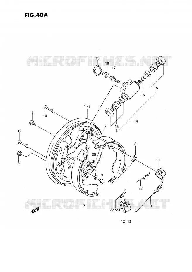 VOOR REM (MODELE M/N/P/R/S) Suzuki QUAD 250 KINGQUAD 1990  LT-F4WDL(E2)