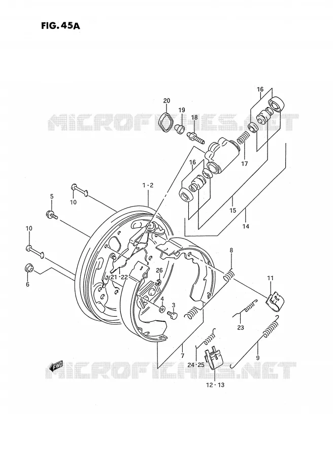 VOOR REM (MODELE M/N/P/R/S/T) Suzuki QUAD 250 OZARK 1988  LT-F250J(E2)