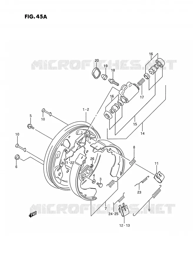VOOR REM (MODELE M/N/P/R/S/T) Suzuki QUAD 250 OZARK 1988  LT-F250J(E28)