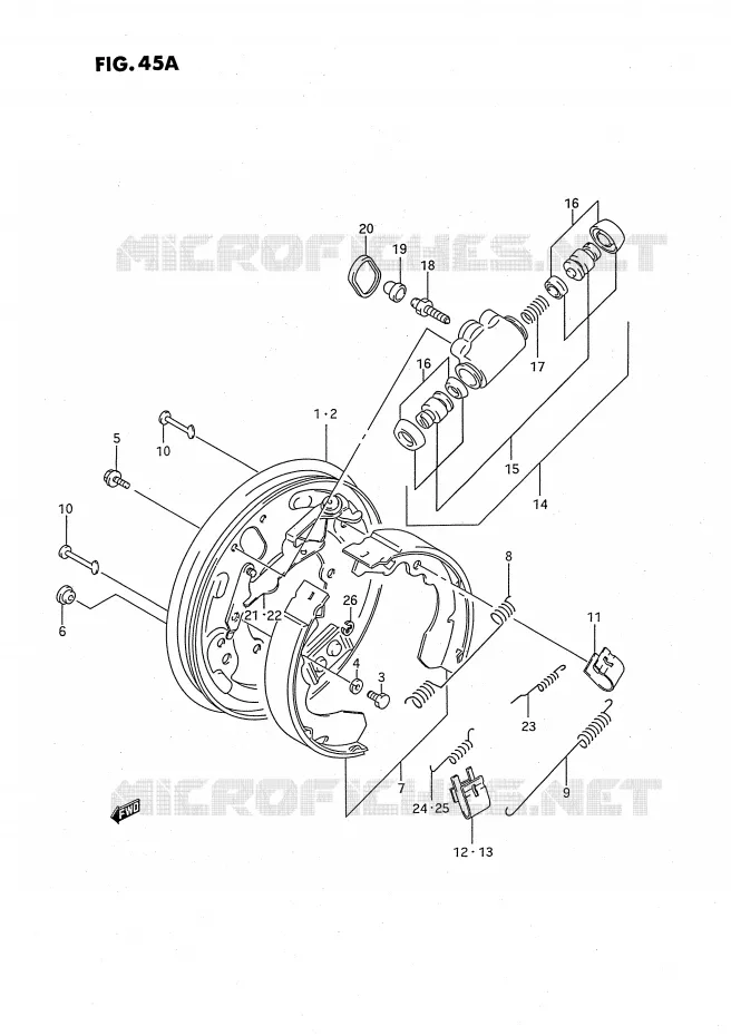 VOOR REM (MODELE M/N/P/R/S/T) Suzuki QUAD 250 OZARK 1994  LT-F250R(E3)