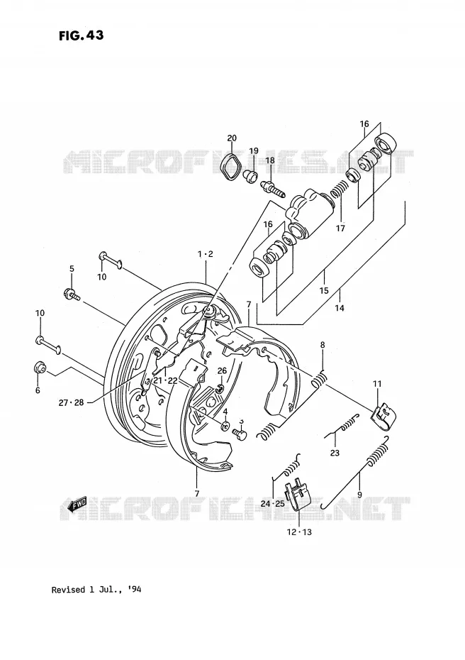 VOOR REM (MODELE M/N/P) Suzuki QUAD 300 KINGQUAD 1991  LT-F4WDXM(E3)