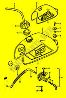 BENZINETANK (MODELE H) voor Suzuki MINIQUAD-SPORT 50 1984