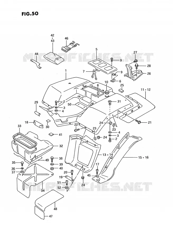 ACHTERSPATBORD Suzuki QUAD 300 KINGQUAD 1992  LT-F4WDXN(E3)