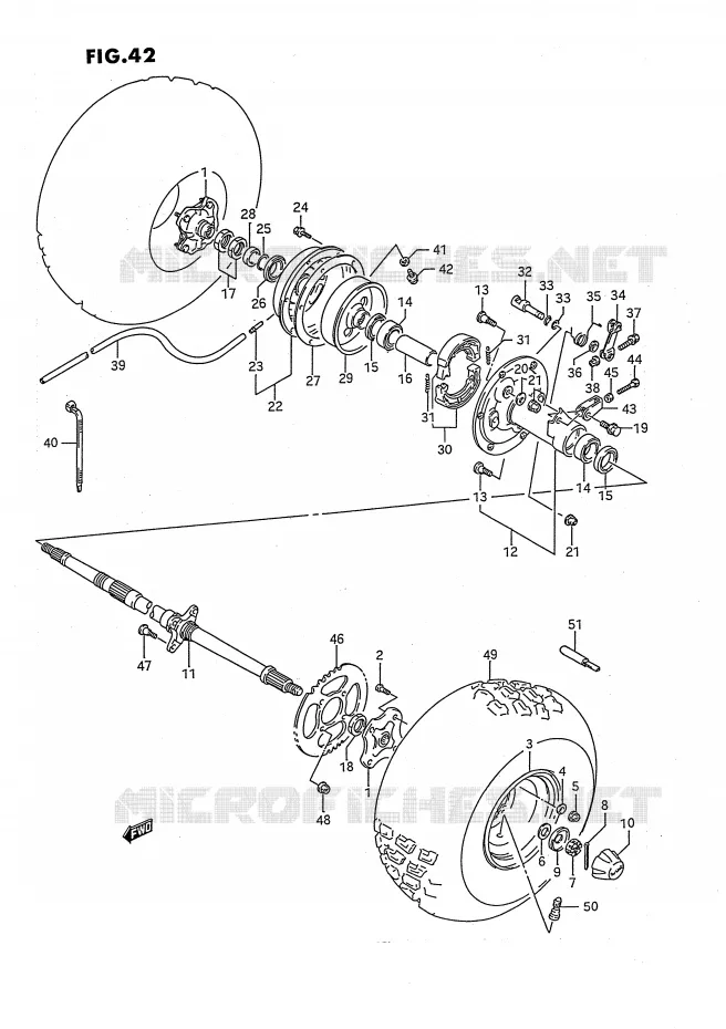 ACHTERWIEL Suzuki QUAD 160 OZARK 1990  LT-F160L(P3)