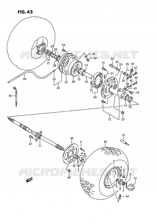 ACHTERWIEL Suzuki QUAD 160 OZARK 1992  LT-F160N(P2)
