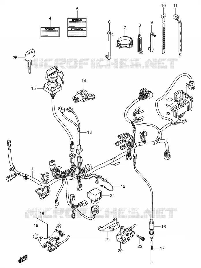 BEDRADING Suzuki QUAD 500 VINSON 2003  LT-F500FK3(E3/E28)