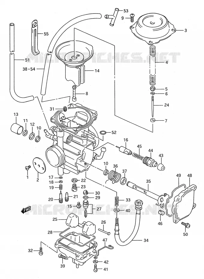 CARBURATOR (MODELE K/L/M/N/P/R/S) Suzuki QUAD 250 KINGQUAD 1990  LT-F4WDL(E28)