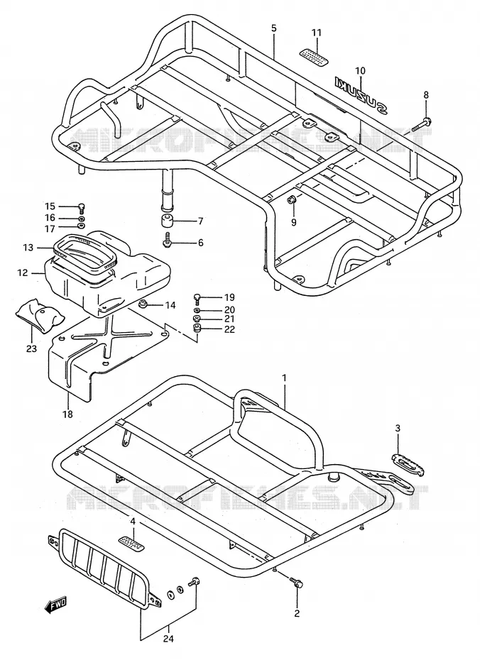 CARRIER (MODELE K/L/M/N/P/R/S) Suzuki QUAD 250 KINGQUAD 1987  LT-F4WDH(E28)