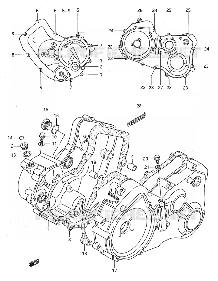 CASING Suzuki QUAD 250 KINGQUAD 1993  LT-F4WDP(E28)