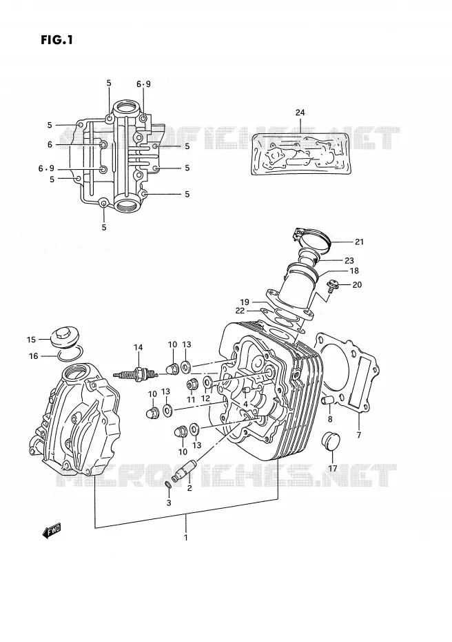 CILINDERKOP Suzuki QUAD 300 KINGQUAD 1993  LT-F4WDXP(E3)