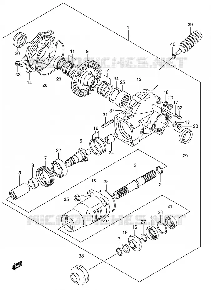 FINAL BEVEL GEAR (REAR)(MODEL K4/K5/K6/K7) Suzuki QUAD 400 EIGER 2003  LT-A400FK3(P3/P28)