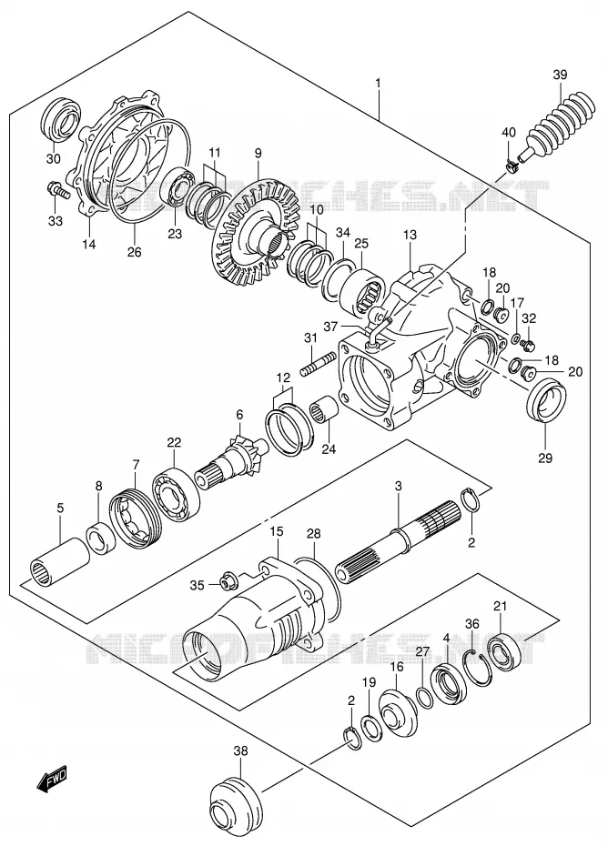 FINAL BEVEL GEAR (REAR)(MODEL K4/K5/K6/K7) Suzuki QUAD 400 EIGER 2003  LT-F400K3(P3/P28)