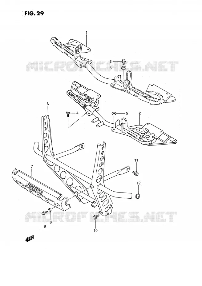 FOOTREST Suzuki QUAD 250 OZARK 1995  LT-F250S(E2)