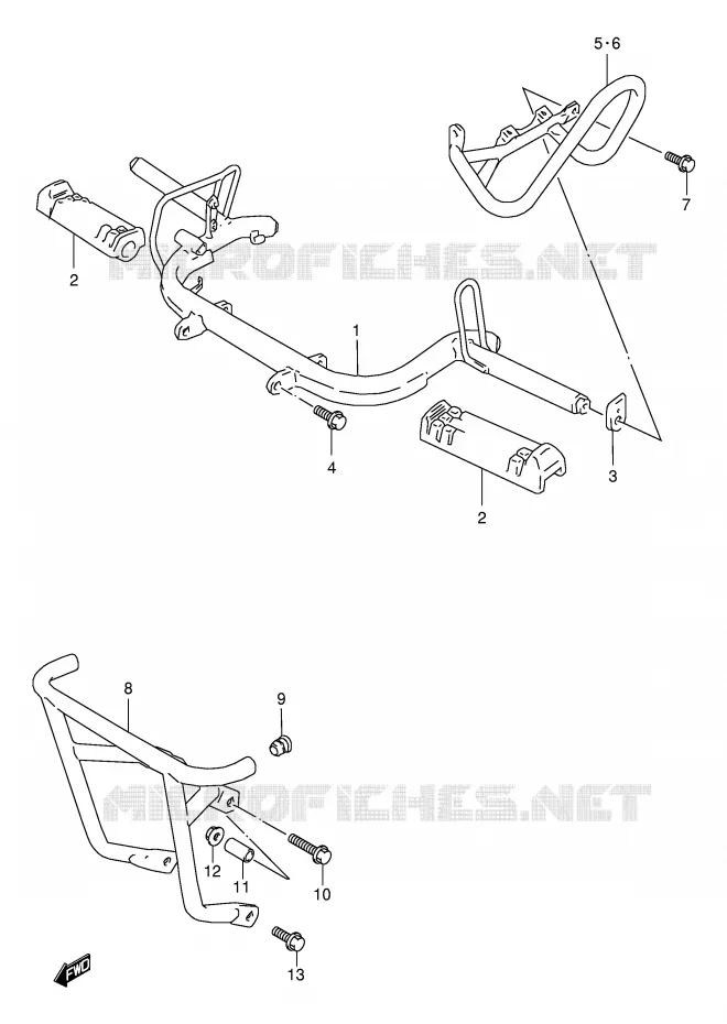 FOOTREST Suzuki QUAD 80 QUADSPORT 2002  LT80K2(P1)