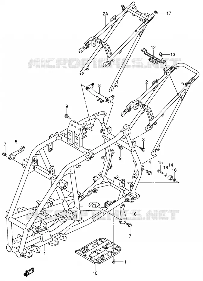 FRAME (MODELE K3/K4) Suzuki QUAD 400 QUADSPORT 2003  LT-Z400K3(E3/E28)