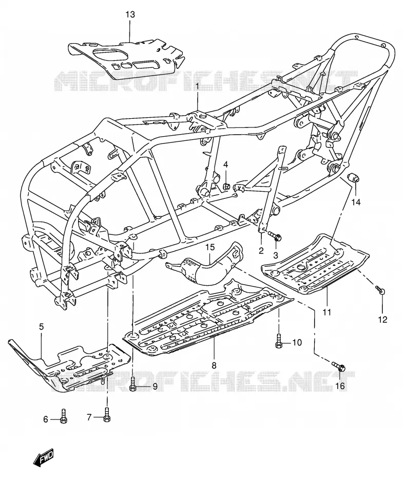 FRAME Suzuki QUAD 250 KINGQUAD 1996  LT-F4WDT(E28)