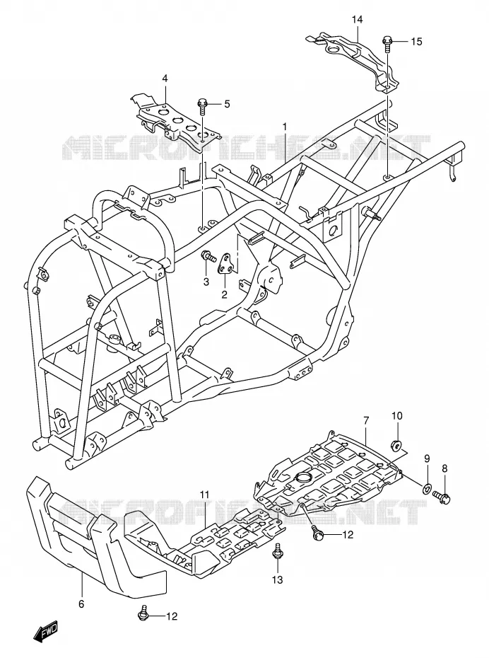FRAME Suzuki QUAD 400 EIGER 2003  LT-F400FK3(P3/P28)