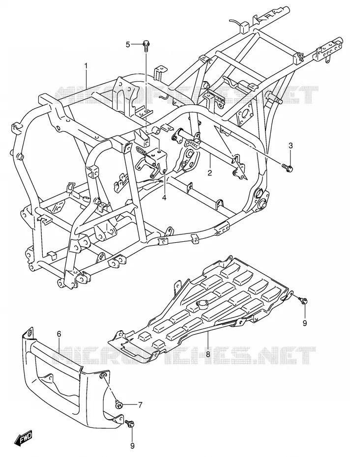 FRAME Suzuki QUAD 500 VINSON 2004  LT-A500FK4(P28/P33)