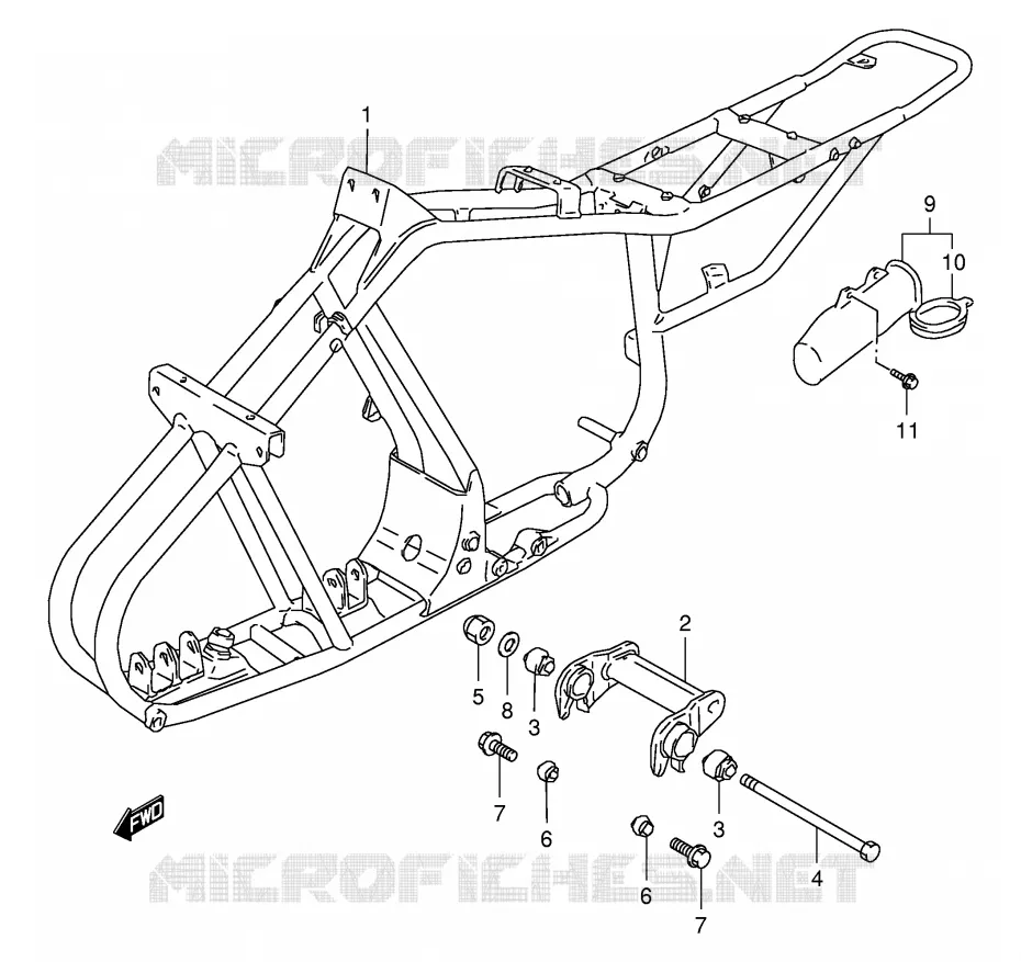 FRAME Suzuki QUAD 80 QUADSPORT 2002  LT80K2(P3/P28)