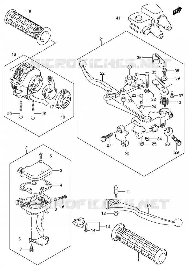 HANDGRIPS - LEVERS (MODELE K3) Suzuki QUAD 400 QUADSPORT 2004  LT-Z400K4(E3/E28)