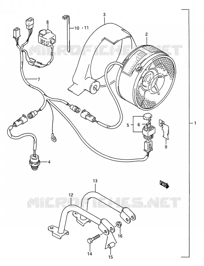 KOELVENTILATOR (MODELE H/J/K/L/M:OPTIONNEL) Suzuki QUAD 250 KINGQUAD 1994  LT-F4WDR(E28)