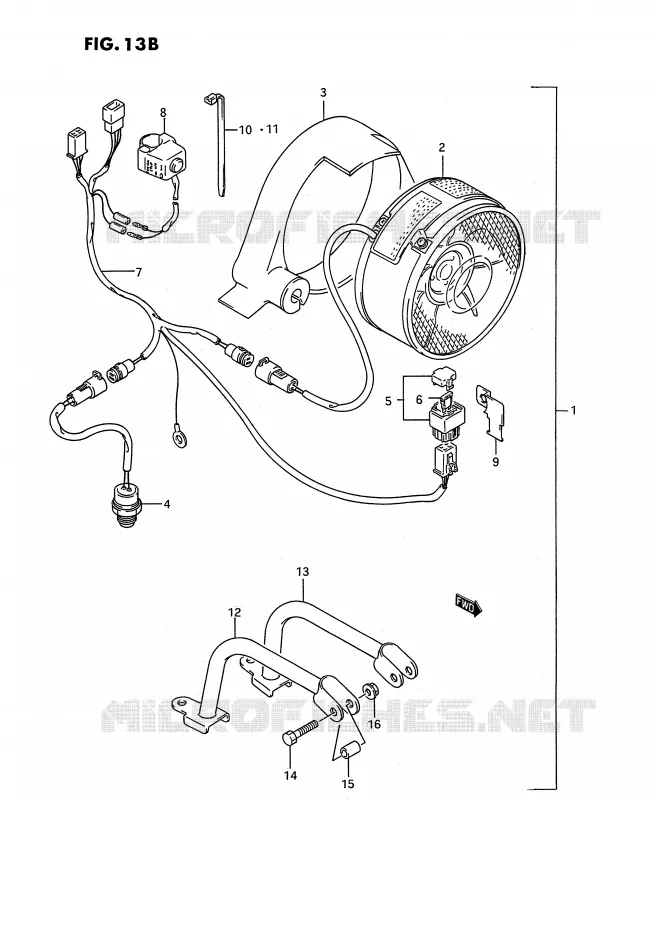 KOELVENTILATOR (MODELE J/K/L/M:OPTIONNEL) Suzuki QUAD 250 KINGQUAD 1993  LT-F4WDP(E2)