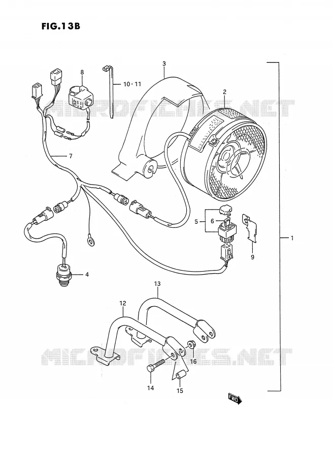 KOELVENTILATOR (MODELE J/K/L OPTIONNEL) Suzuki QUAD 250 OZARK 1991  LT-F250M(E2)