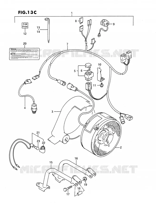 KOELVENTILATOR (MODELE M/N/P/R/S OPTIONNEL) Suzuki QUAD 250 OZARK 1993  LT-F250P(E2)
