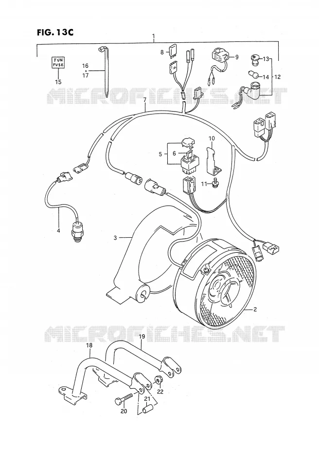 KOELVENTILATOR (MODELE N/P/R/S:OPTIONNEL) Suzuki QUAD 250 KINGQUAD 1989  LT-F4WDK(E2)