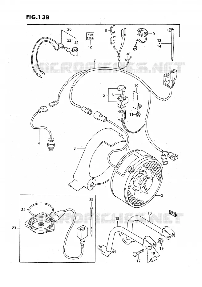 KOELVENTILATOR (MODELE N/P/R/S:OPTIONNEL) Suzuki QUAD 250 OZARK 1993  LT-F250P(E3)