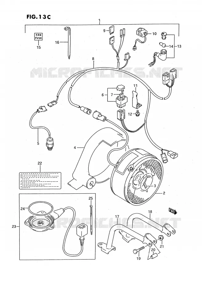 KOELVENTILATOR (MODELE T:OPTIONNEL) Suzuki QUAD 250 OZARK 1988  LT-F250J(E3)
