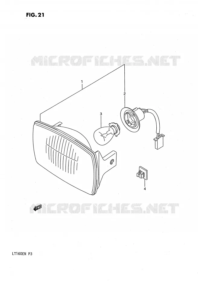KOPLAMP Suzuki QUAD 160 QUADRUNNER 1989  LT160EK(P3)