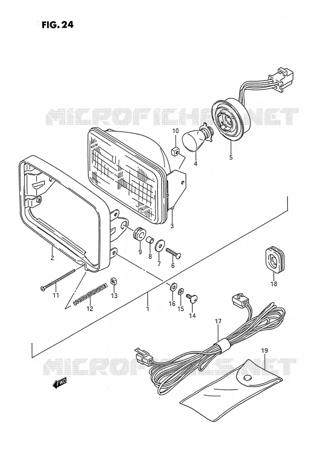 KOPLAMP Suzuki QUAD 250 OZARK 1990  LT-F250L(E2)