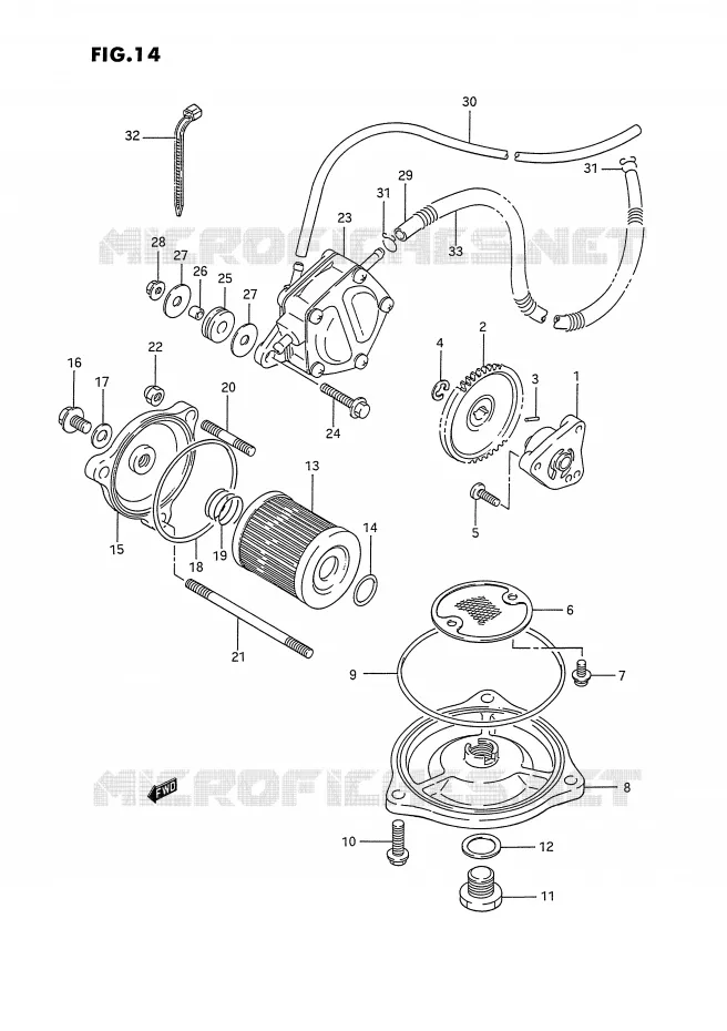 OLIEPOMP - FUEL PUMP Suzuki QUAD 300 KINGQUAD 1993  LT-F4WDXP(E2)
