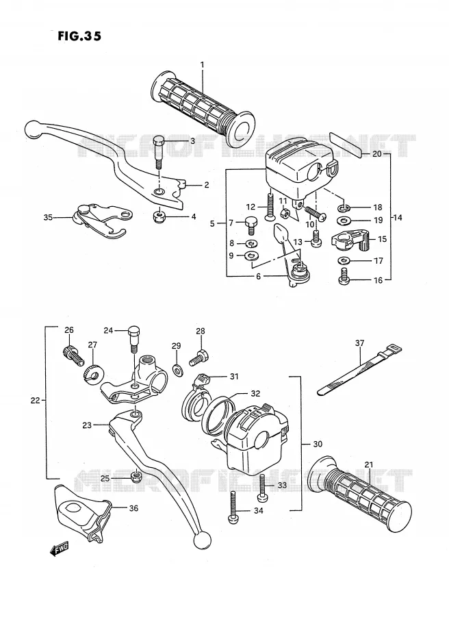 SCHAKELAARS (MODELE J/K/L/M/N/P/R E1,E24) Suzuki QUAD 250 OZARK 1988  LT-F250J(E2)