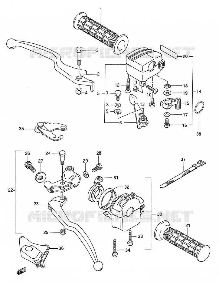 SCHAKELAARS (MODELE R/S) Suzuki QUAD 250 KINGQUAD 1994  LT-F4WDR(E28)
