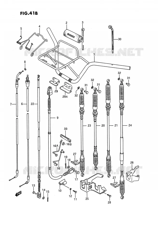 STUUR - KABELS (MODELE L/M/N/P/R/S) Suzuki QUAD 250 KINGQUAD 1995  LT-F4WDS(E2)