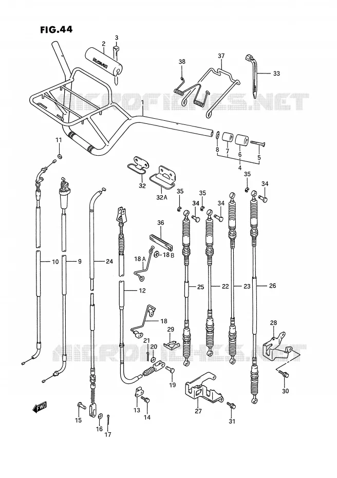 STUUR - KABELS Suzuki QUAD 300 KINGQUAD 1995  LT-F4WDXS(E2)
