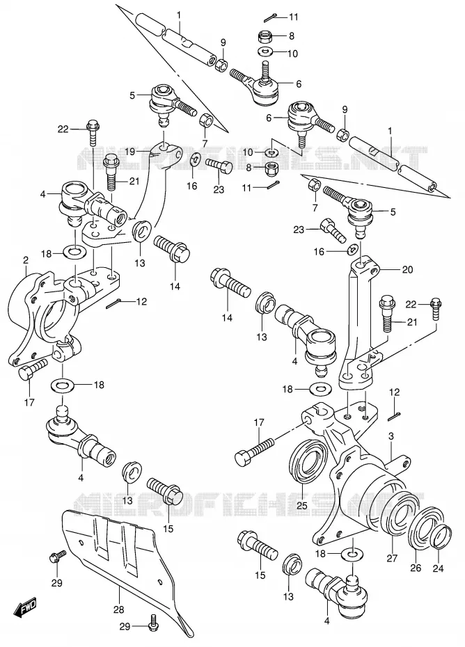 STUURINRICHTING - HUB (MODELE K2/K4) Suzuki QUAD 300 KINGQUAD 2002  LT-F300FK2(E24)
